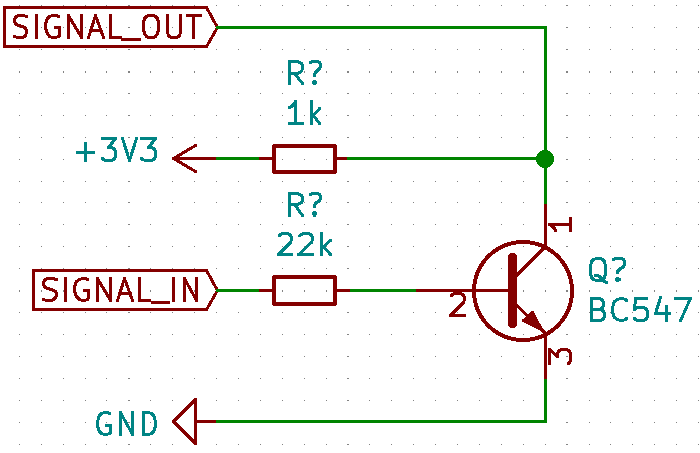 Schematics for the attempt with a bipolar transistor