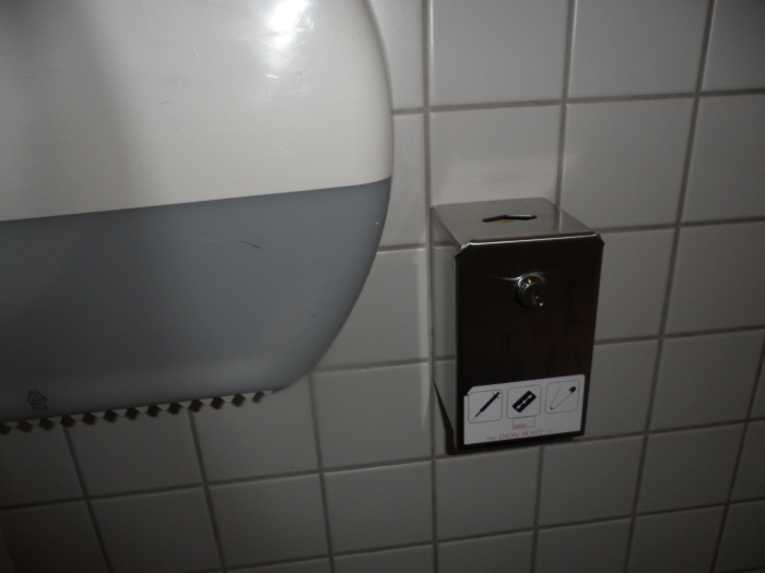 You may be in Denmark when the toilets inside the airport secure area has a container for disposal of spare needles and razor blades