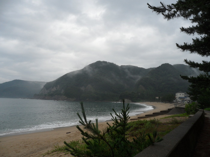 The ocean beach that is a few minute walk from the place I stayed.